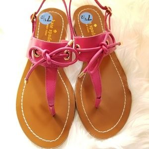 Kate Spade Bow Carolina Pink Sandals 7.5